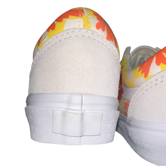 Vans Old Skool Checkerboard Floral Blanc De Blanc Sneakers - Picture 6 of 7
